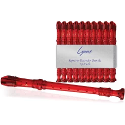 Best Sale 🥰 Lyons Lyons Soprano Recorder Value Bundle 25-Pack Transparent Red ⌛