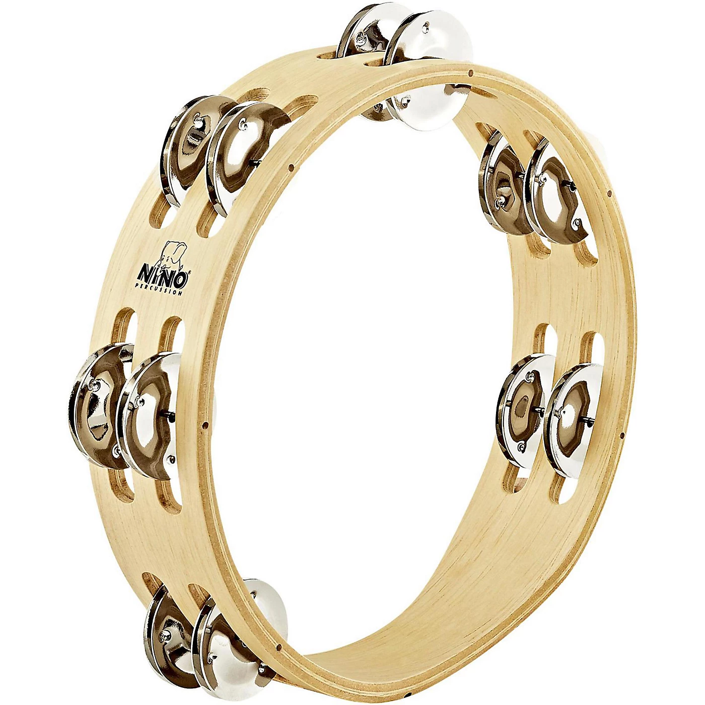 Best Pirce ✔️ Nino Nino Compact Wood Tambourine With Double Row Nickel Silver Plated Steel Jingles 🥰