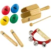 Cheap 🔥 Nino Nino NP-3 Percussion Pack With 4-Piece Egg Shaker Set, Wood Stirring Drum, Claves And Free Sleigh Bells 😍