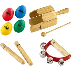 Cheap 🔥 Nino Nino NP-3 Percussion Pack With 4-Piece Egg Shaker Set, Wood Stirring Drum, Claves And Free Sleigh Bells 😍